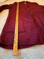 GT-0101 | J.Jill Pure Jill Red Black Marled Wool Blend Long Cardigan XS