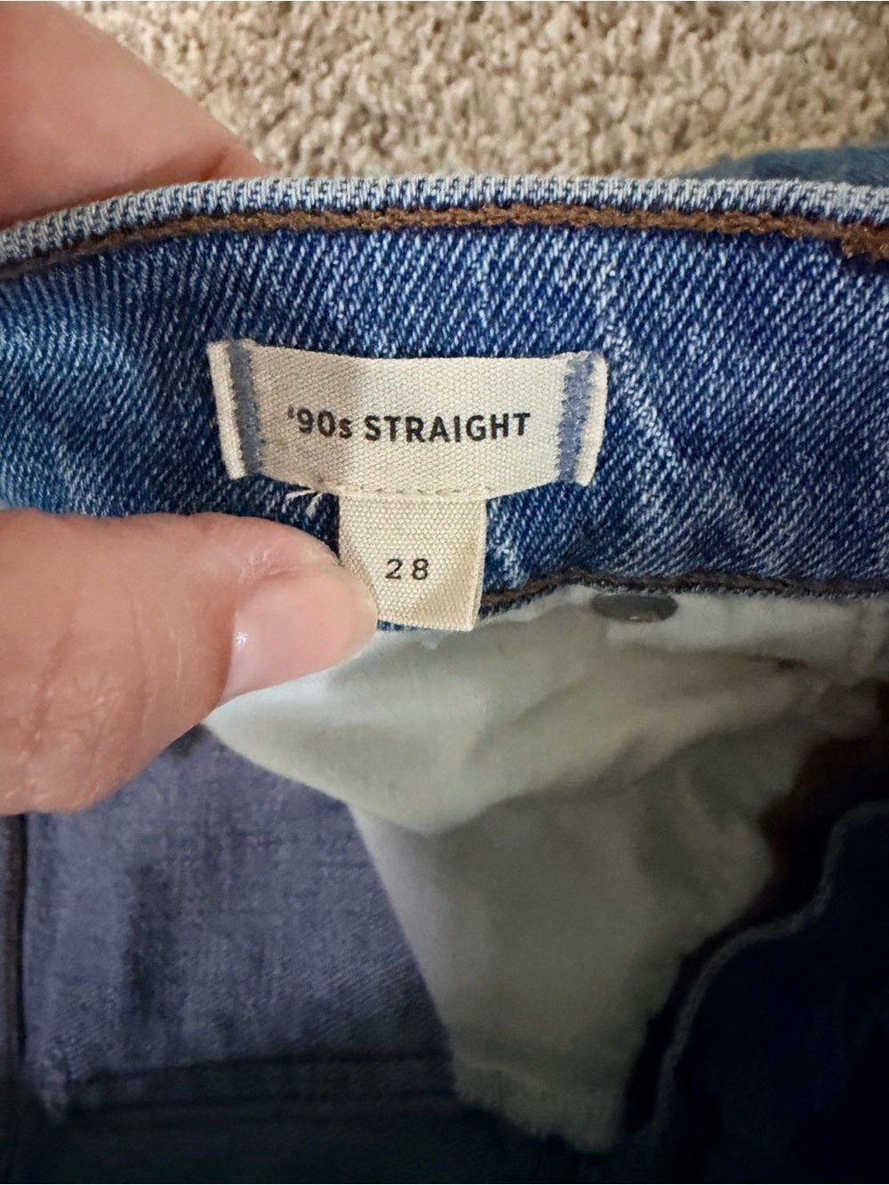 GT-0106 Madewell ’90s Straight Jeans 28 High Rise Medium Wash Stretch Denim