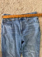 GT-0106 Madewell ’90s Straight Jeans 28 High Rise Medium Wash Stretch Denim