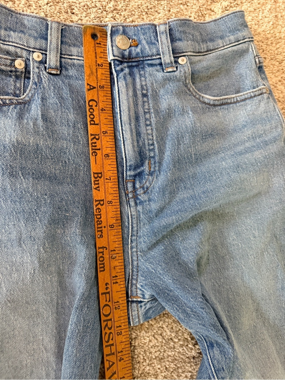 GT-0106 Madewell ’90s Straight Jeans 28 High Rise Medium Wash Stretch Denim