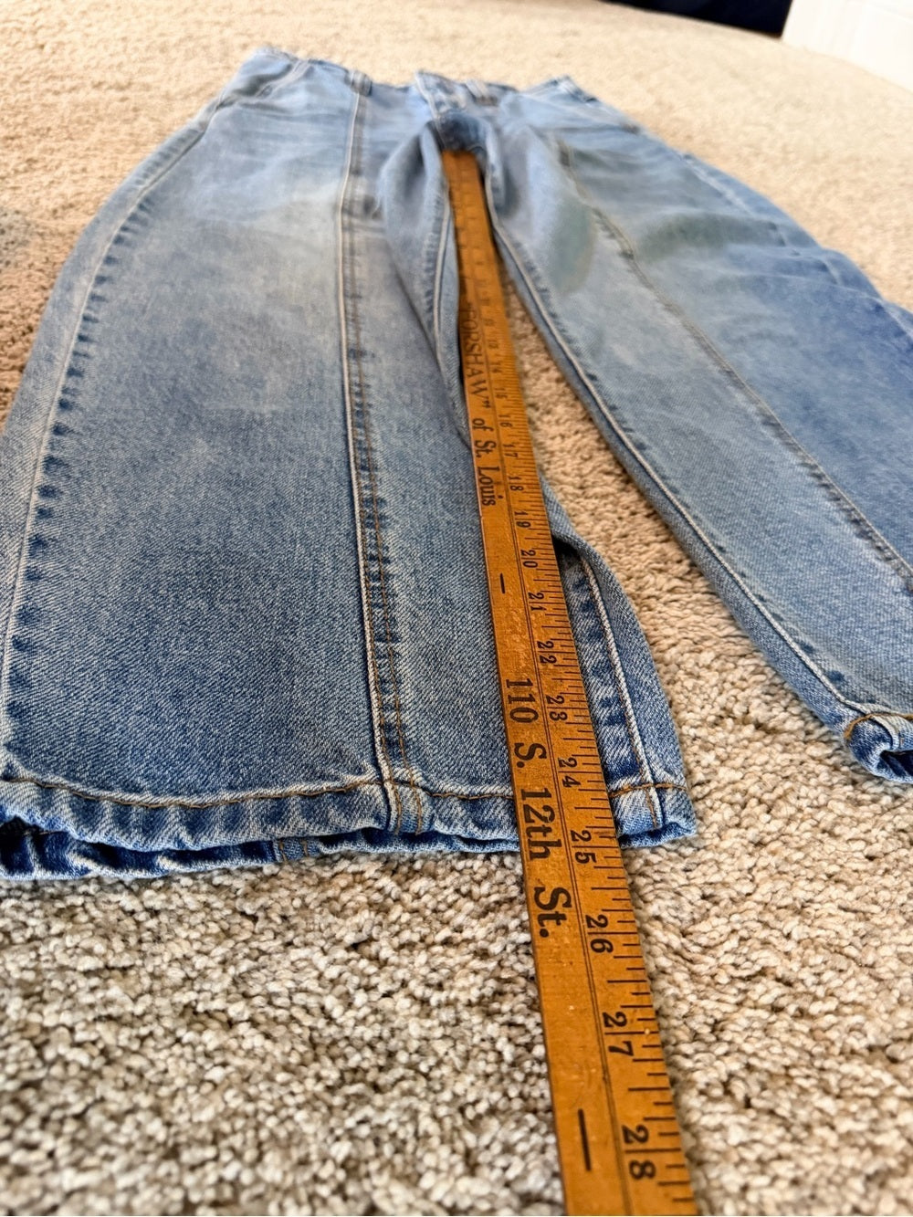 GT-0107 Future Collective High Rise Paneled Straight Jeans Size 0 Medium Wash