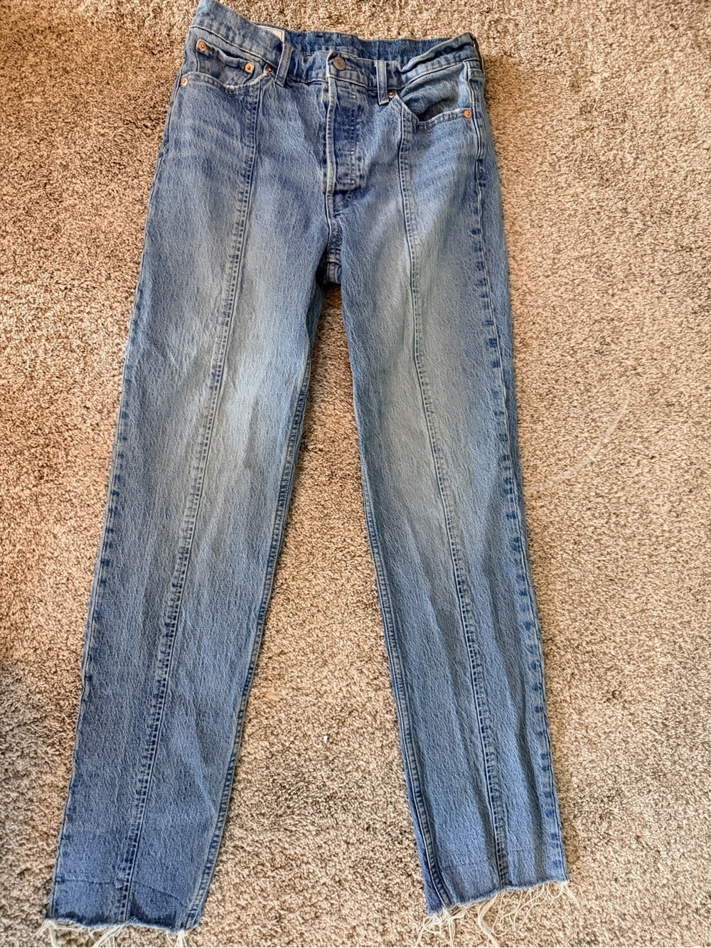 GT-0110 GAP Cheeky Straight High Rise Jeans 29 8T Raw Hem Front Seam