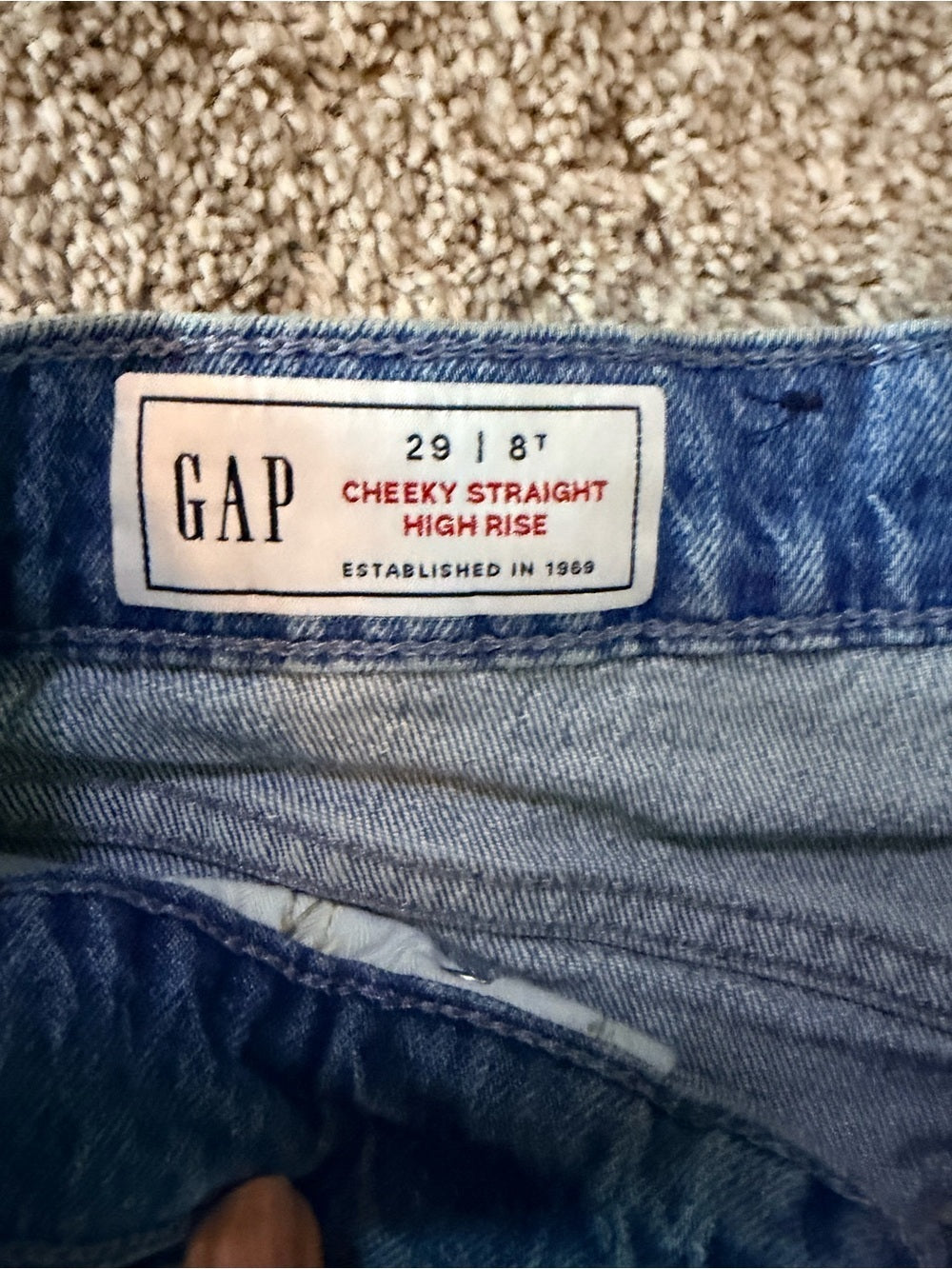 GT-0110 GAP Cheeky Straight High Rise Jeans 29 8T Raw Hem Front Seam