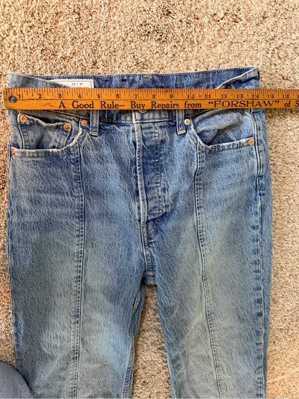 GT-0110 GAP Cheeky Straight High Rise Jeans 29 8T Raw Hem Front Seam