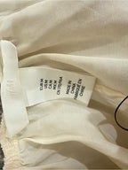GT-0165 H&M Cream Boho Embroidered Crochet Sleeve Shift Dress M Peasant