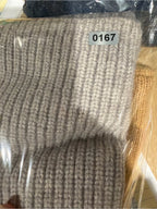 GT-0167 Angashion Colorblock Mock Neck Sweater M Camel Gray Cream Oversized