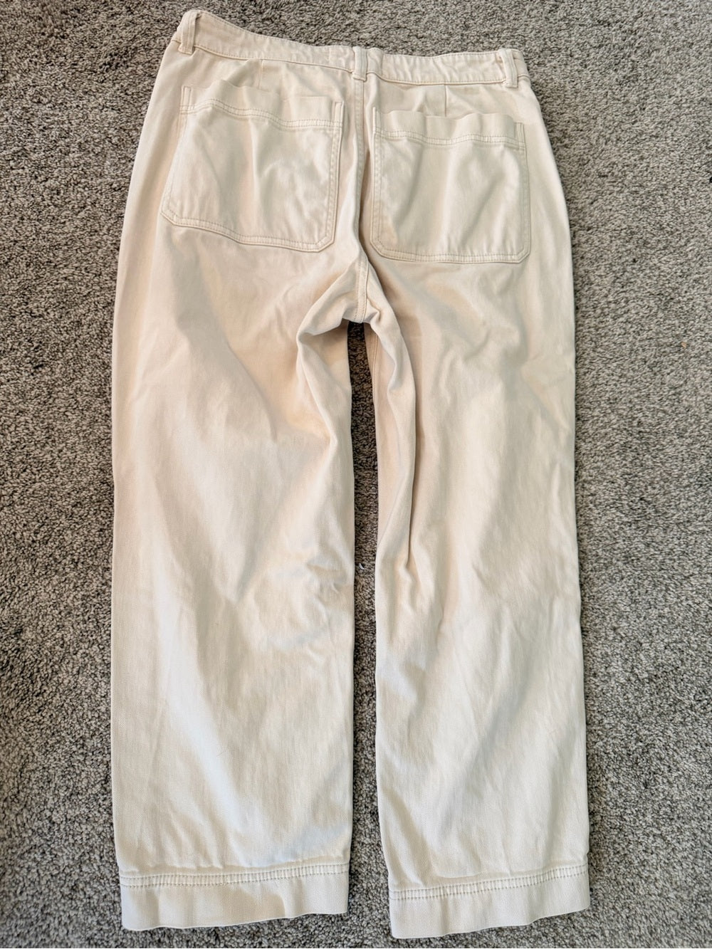 GT-0114 Everlane Utility Straight Leg Pants 8 Bone Cream High Rise Crop