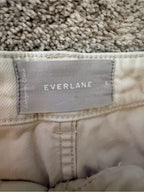 GT-0114 Everlane Utility Straight Leg Pants 8 Bone Cream High Rise Crop
