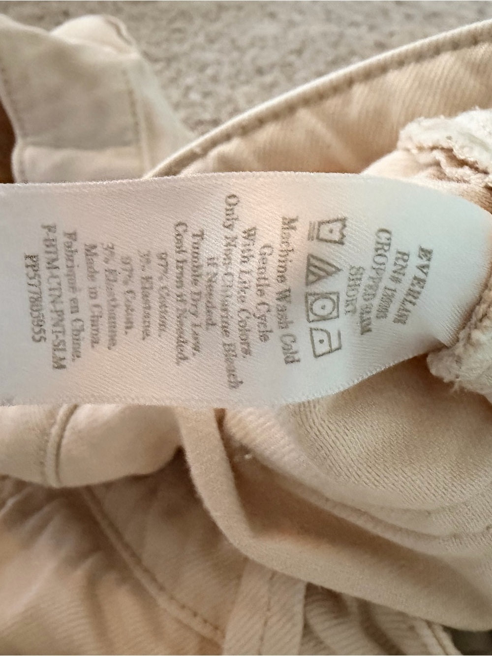 GT-0114 Everlane Utility Straight Leg Pants 8 Bone Cream High Rise Crop
