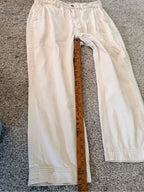 GT-0114 Everlane Utility Straight Leg Pants 8 Bone Cream High Rise Crop
