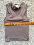 GT-0115 Athleta Ribbed High Neck Tank XS Brown Stretch Seamless Fitted