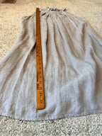 GT-0121 Amora Made in Italy 100% Linen Maxi Dress S Boho Lagenlook Silk Tie