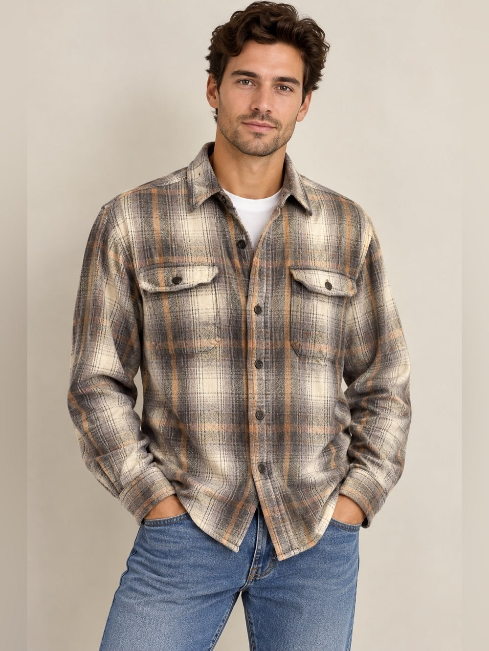 Connecticut Originals Tailor Vintage Plaid Flannel Shirt Men’s M Cotton GT-0005