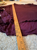 0033-Free People We The Free Burgundy Waffle Knit Mixed Media Top Size Medium