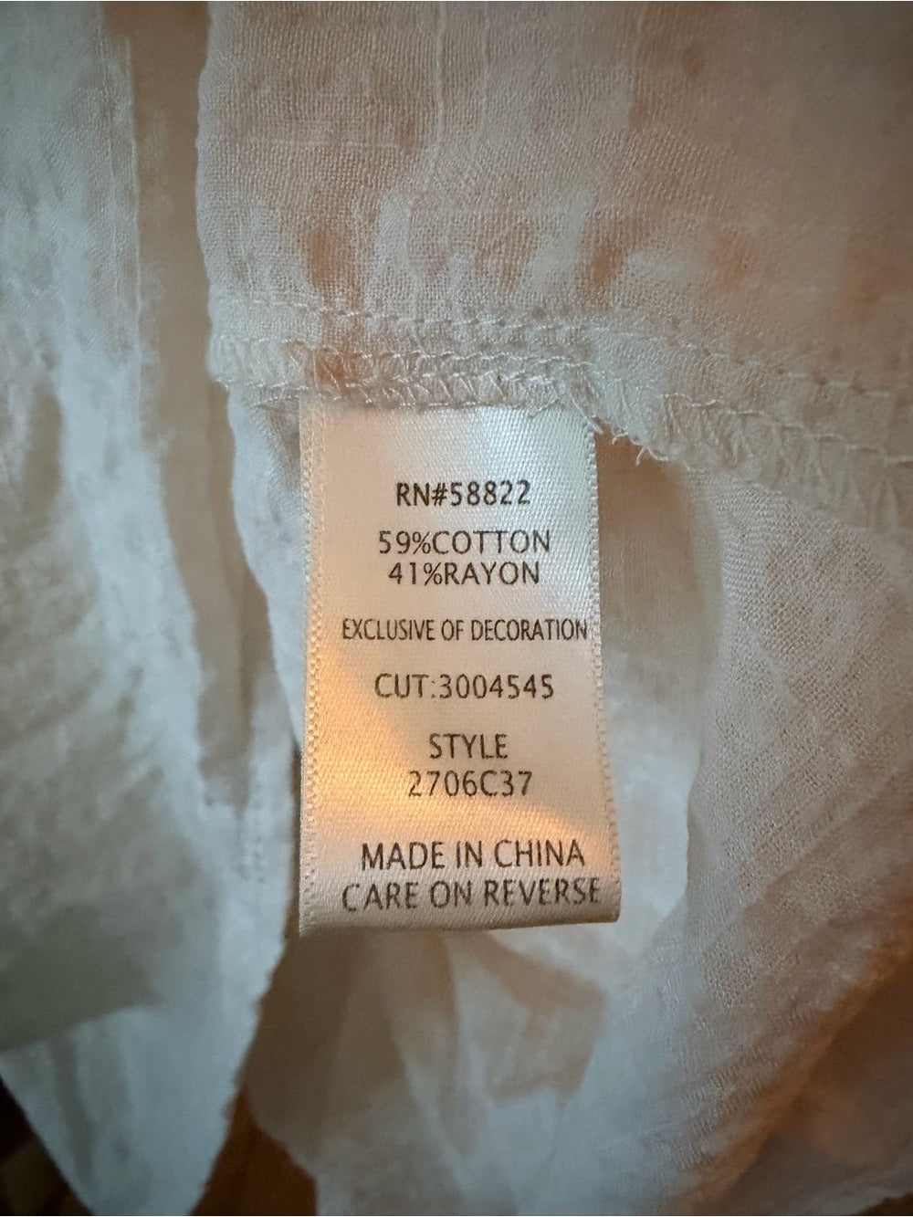 GT-0037 Max Studio White Crochet Lace Boho Peasant Blouse Size Small