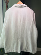 GT-0126 Dialogue Linen Cotton Utility Jacket XL White 4 Pocket Coastal Shacket
