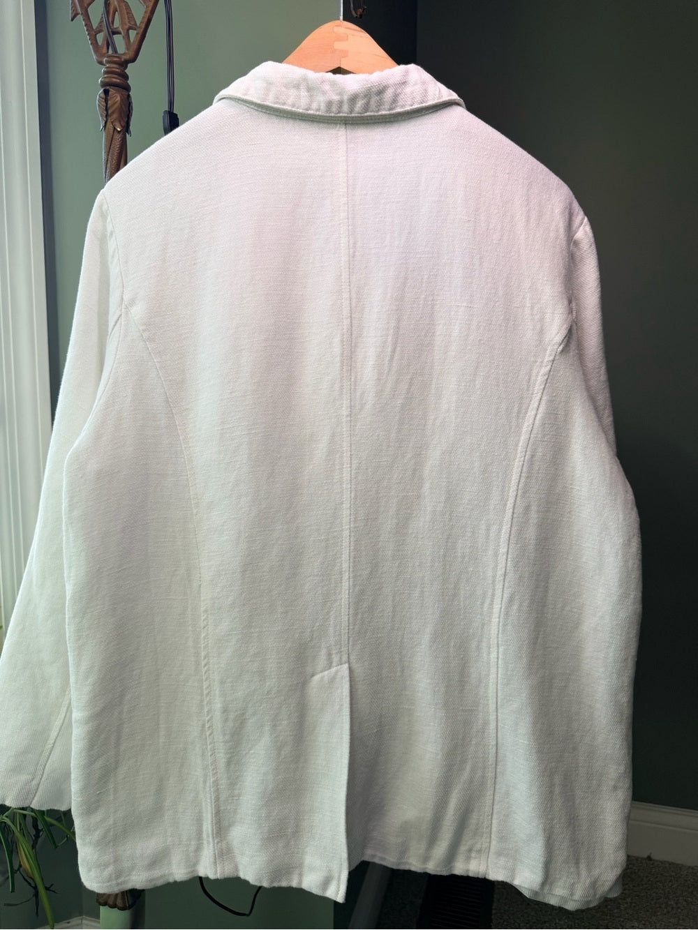 GT-0126 Dialogue Linen Cotton Utility Jacket XL White 4 Pocket Coastal Shacket