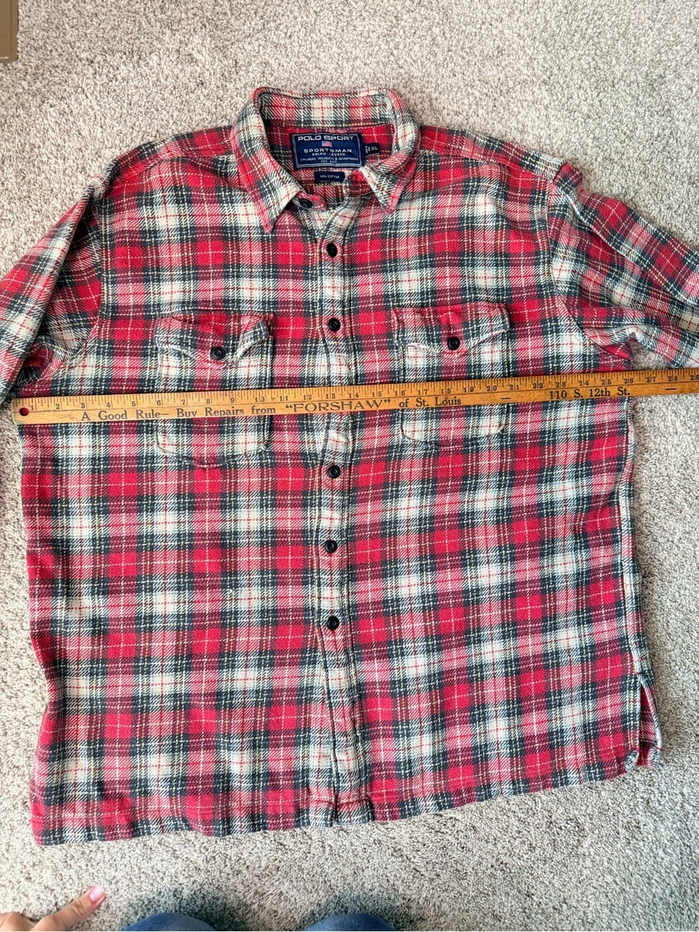 GT-0127 Vintage Polo Sport Ralph Lauren Sportsman XL Plaid Flannel 90s