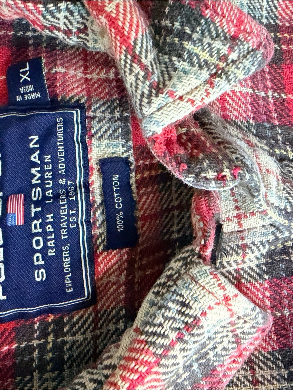 GT-0127 Vintage Polo Sport Ralph Lauren Sportsman XL Plaid Flannel 90s