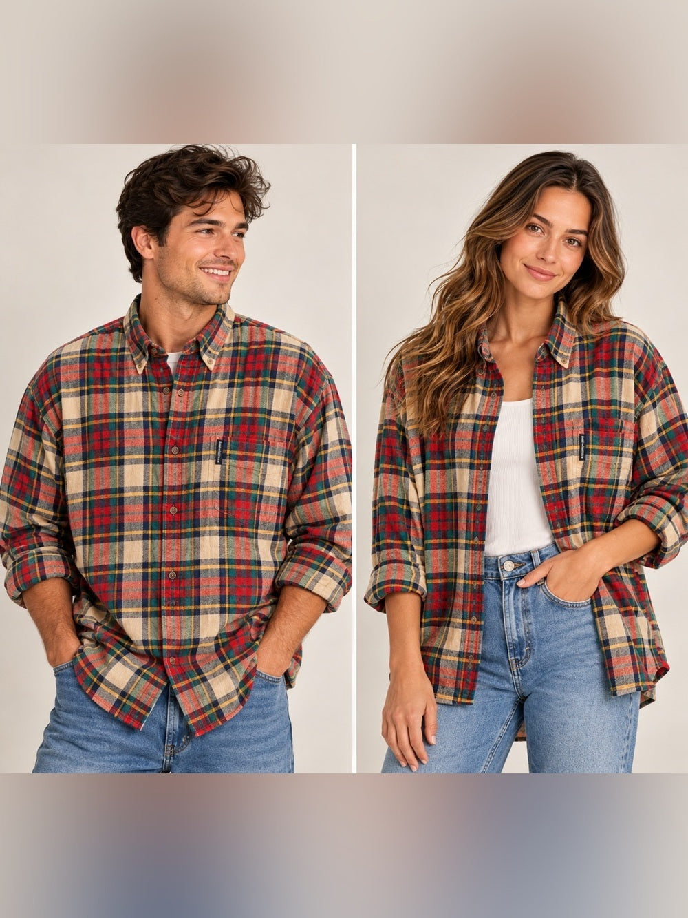 GT-0131 Vintage Abercrombie Big Shirt Plaid Flannel 100% Cotton Oversized