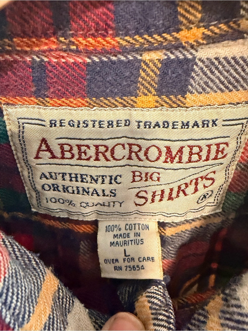GT-0131 Vintage Abercrombie Big Shirt Plaid Flannel 100% Cotton Oversized