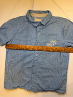 GT-0137 Stitch & Stone Boys 7 Chambray Palm Tree Embroidered Shirt Coastal