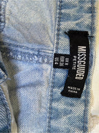 GT-0138 Missguided Petite High Rise Straight Jeans US 4 Light Wash Raw Hem