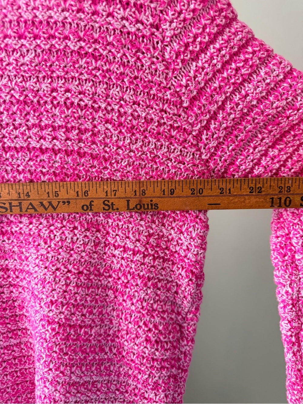 VICI Pink Marled Cotton Cardigan M Gold Button Textured Knit Preppy Sweater