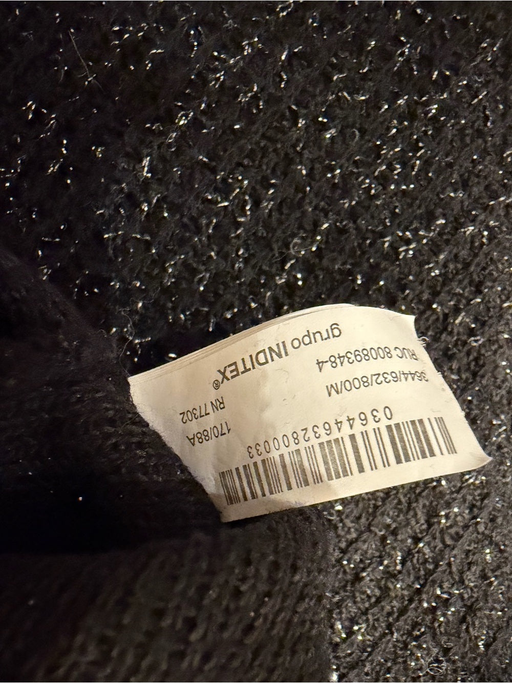 GT-0175 Zara Black Metallic Sparkle Knit Sweater M Crewneck Relaxed Holiday