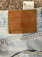 GT-0169 Levi’s 501 ’90s Light Wash Cropped Straight Leg Jeans Raw Hem