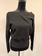 GT-0198 Montgomery Post Black Boat Neck Knit Sweater XS NWT