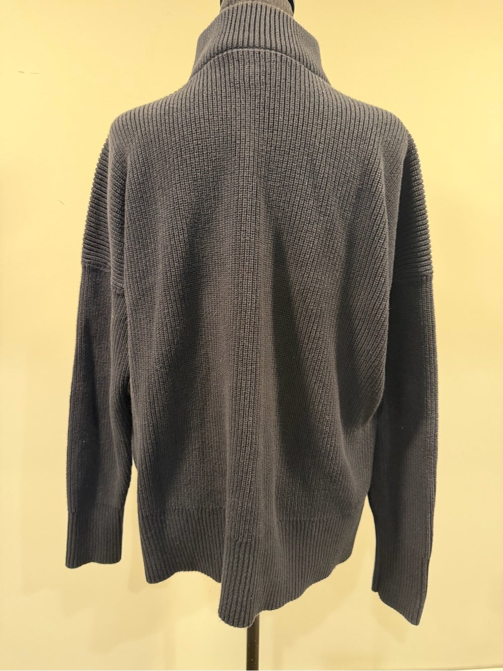GT-0201 Lands’ End Drifter Cotton Ribbed Quarter Zip Sweater black L