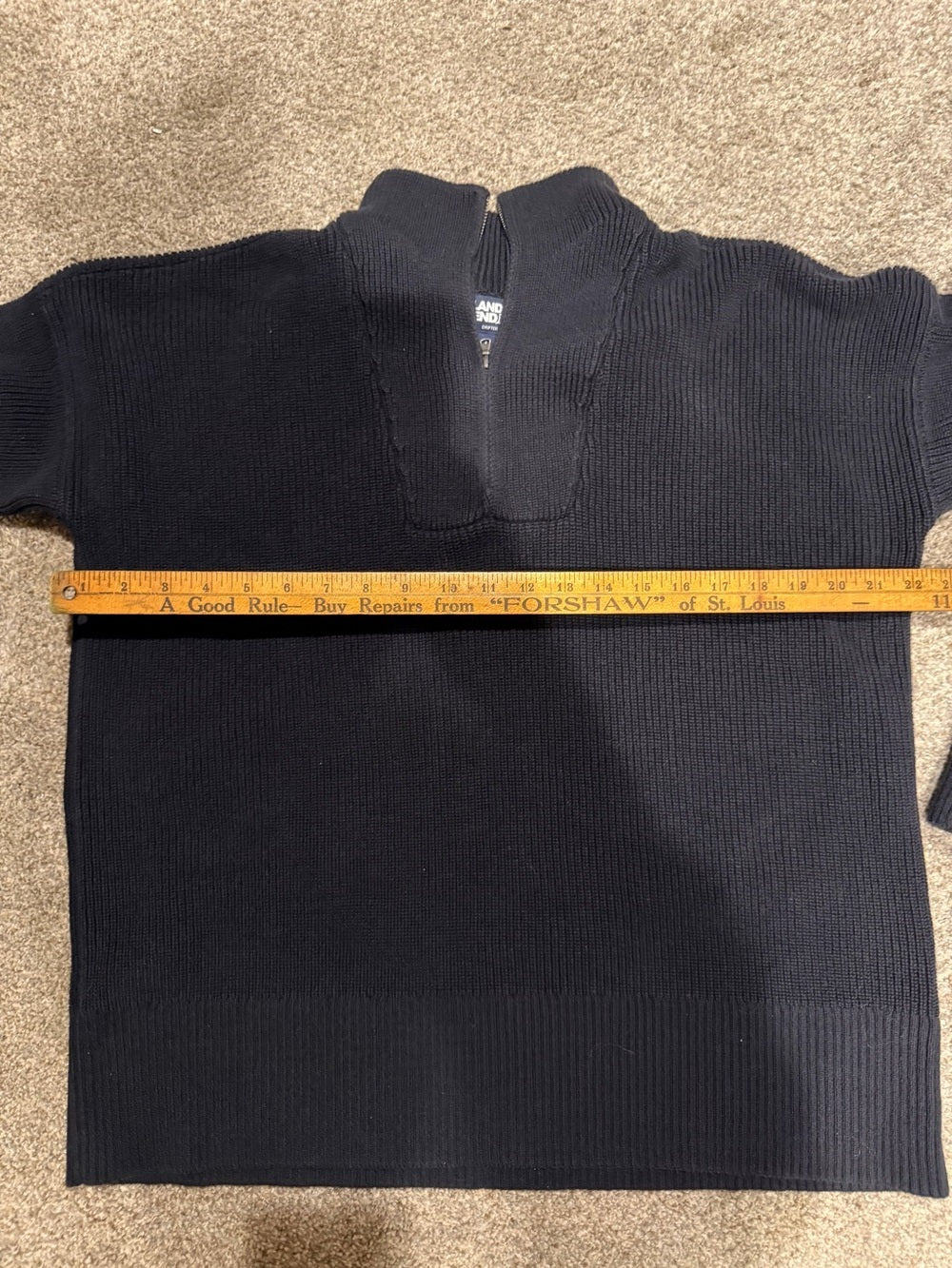 GT-0201 Lands’ End Drifter Cotton Ribbed Quarter Zip Sweater black L