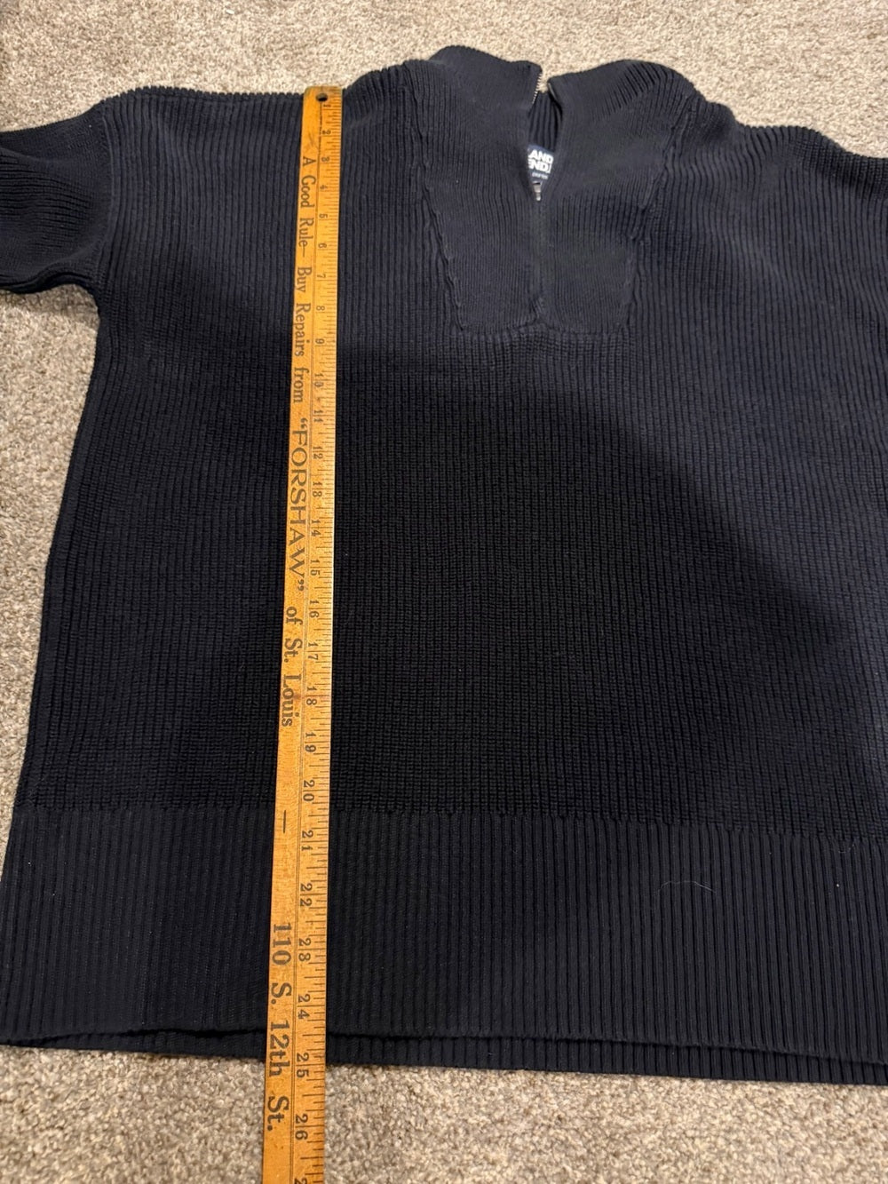 GT-0201 Lands’ End Drifter Cotton Ribbed Quarter Zip Sweater black L
