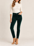 GT-0202 LOFT Emerald Green Velvet Skinny Pants Size 28/6