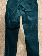 GT-0202 LOFT Emerald Green Velvet Skinny Pants Size 28/6