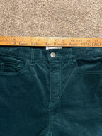GT-0202 LOFT Emerald Green Velvet Skinny Pants Size 28/6