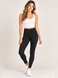 GT-0204 Vuori Black High Rise Ribbed Waistband Full Length Leggings