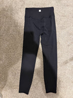 GT-0204 Vuori Black High Rise Ribbed Waistband Full Length Leggings