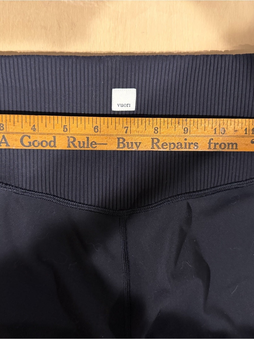GT-0204 Vuori Black High Rise Ribbed Waistband Full Length Leggings