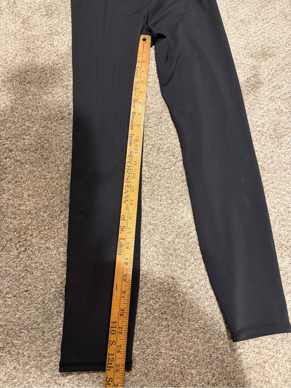 GT-0204 Vuori Black High Rise Ribbed Waistband Full Length Leggings