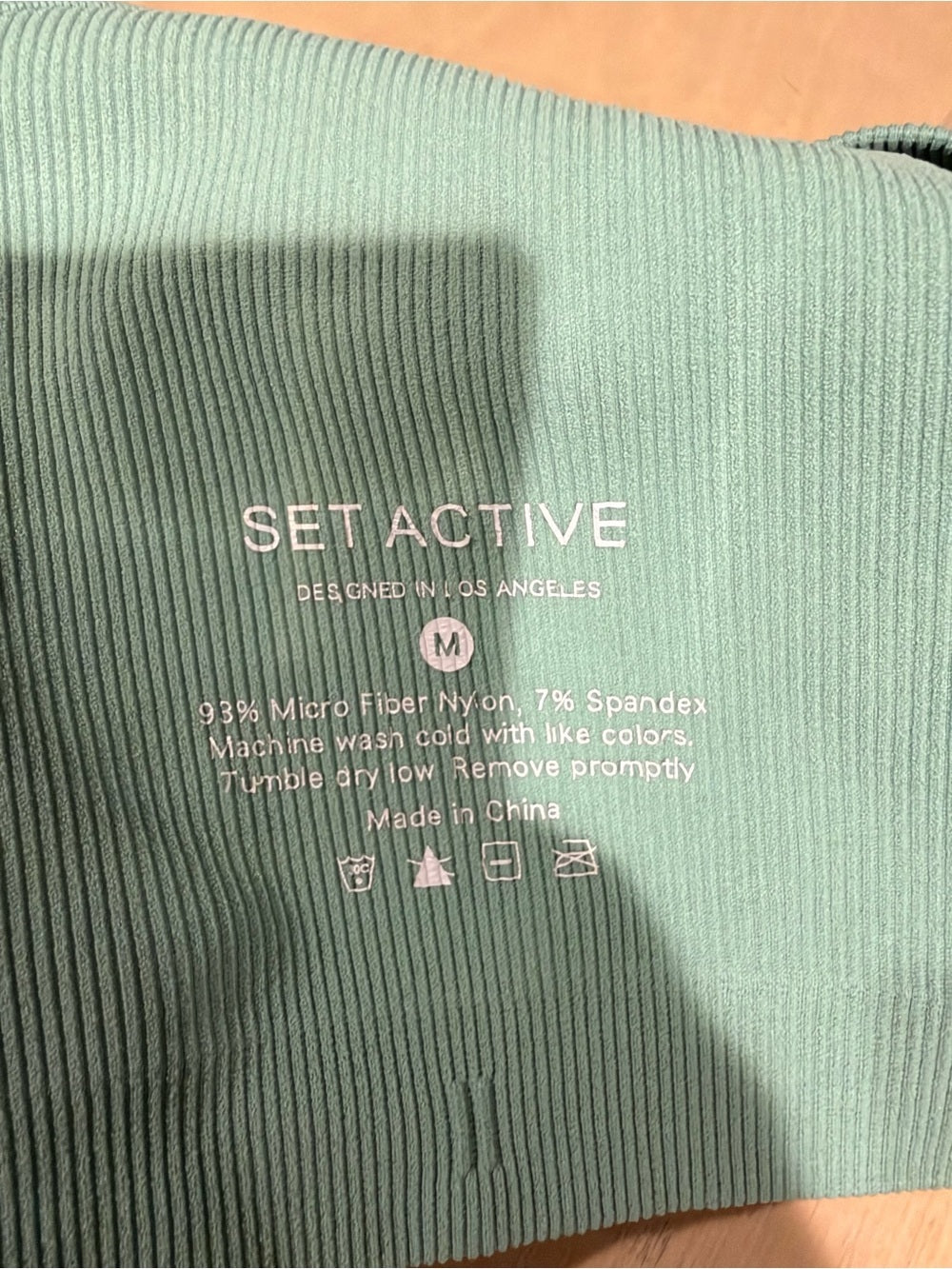 GT-0205 SET Active One Shoulder Ribbed Sports Bra Mint Green Size M