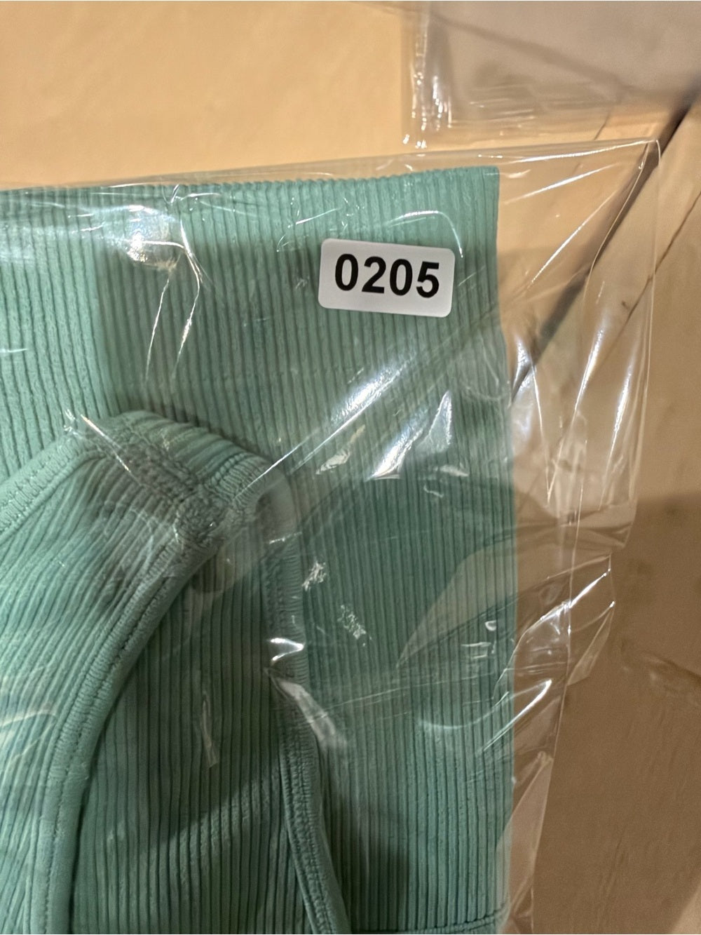 GT-0205 SET Active One Shoulder Ribbed Sports Bra Mint Green Size M