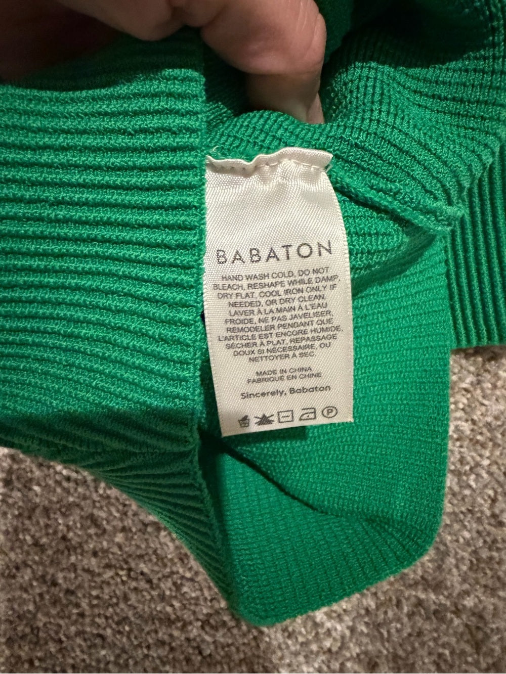 GT-0207 Aritzia Babaton Green Ribbed Square Neck Cropped Knit Top XS