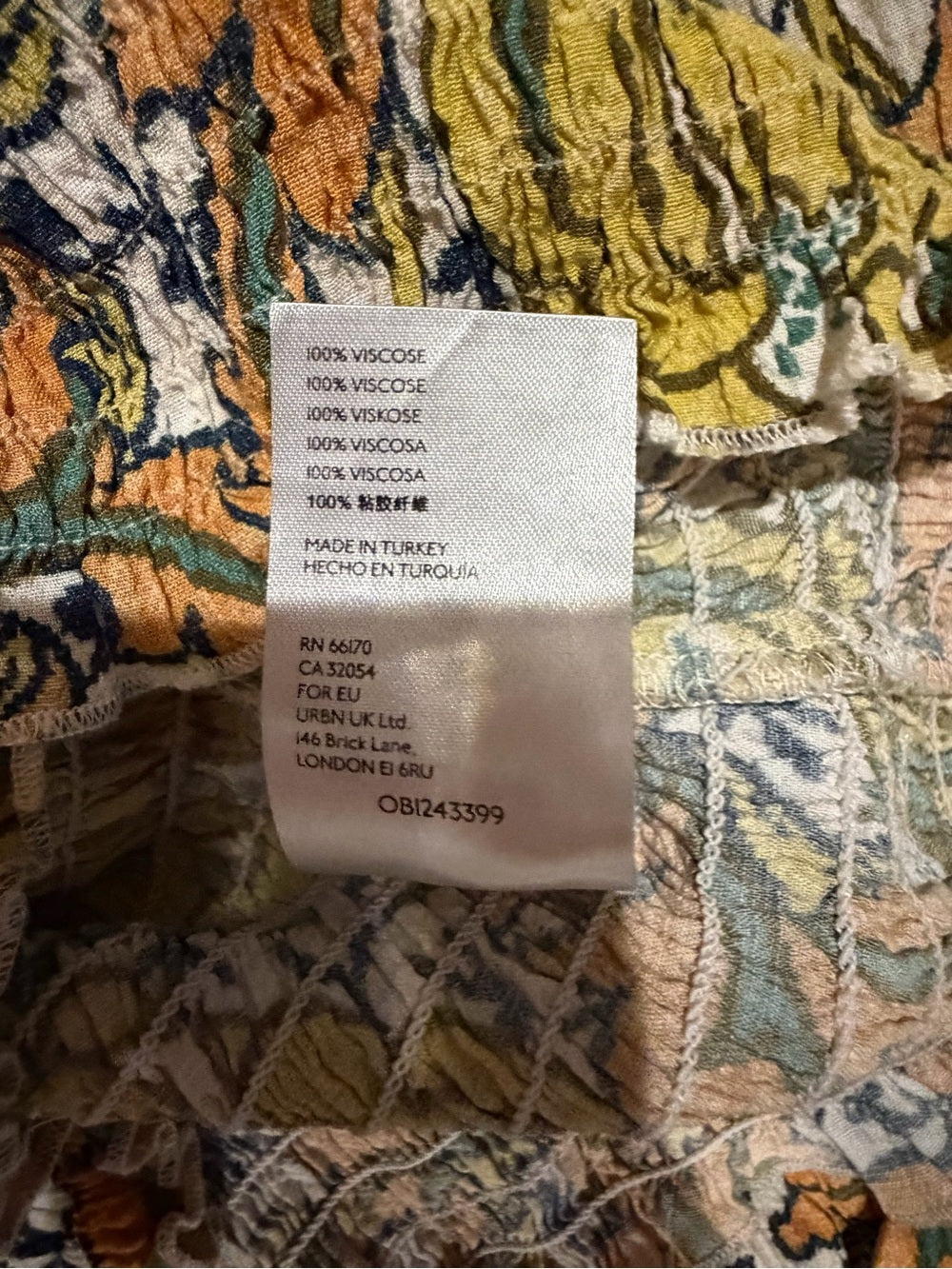 GT-0208 Anthropologie Floral Smocked Square Neck Peplum Blouse M