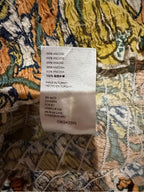 GT-0208 Anthropologie Floral Smocked Square Neck Peplum Blouse M