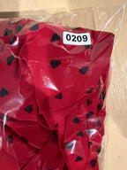 GT-0209 Express Red Black Heart Print Surplice Peplum Blouse Size M