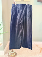 Maeve Anthropologie Colette Velvet Wide Leg Pants 32 Black High Rise