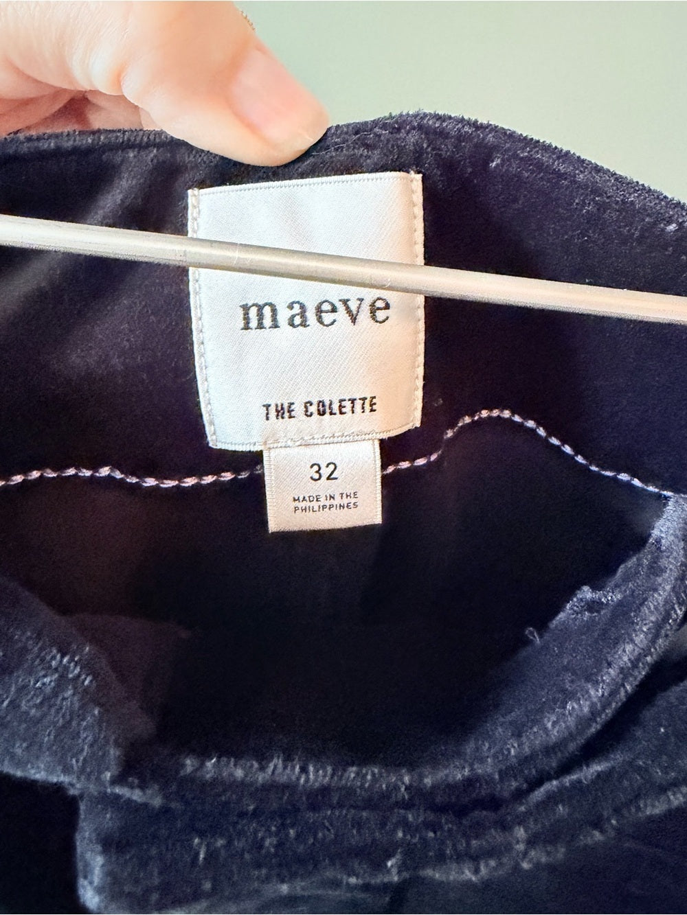 Maeve Anthropologie Colette Velvet Wide Leg Pants 32 Black High Rise