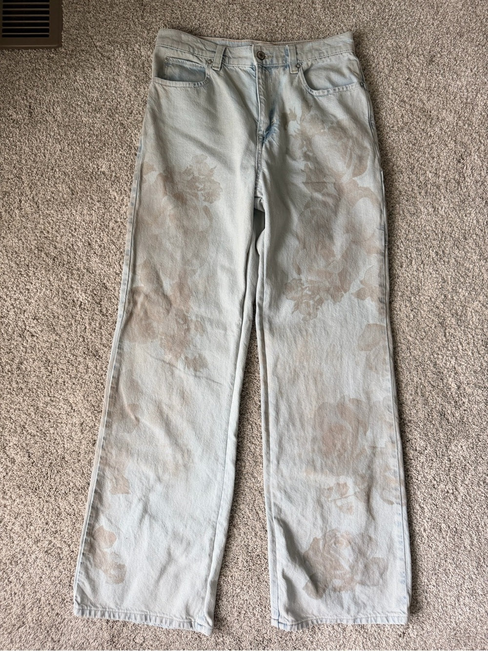 We The Free Tinsley Baggy Floral Wide Leg Jeans Size 28